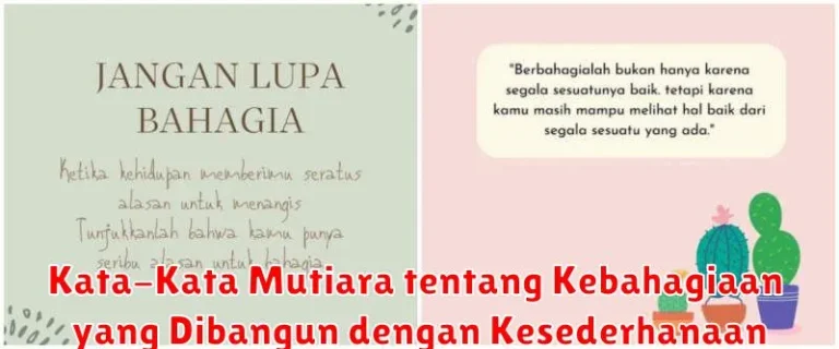 Kata-Kata Mutiara tentang Kebahagiaan yang Dibangun dengan Kesederhanaan