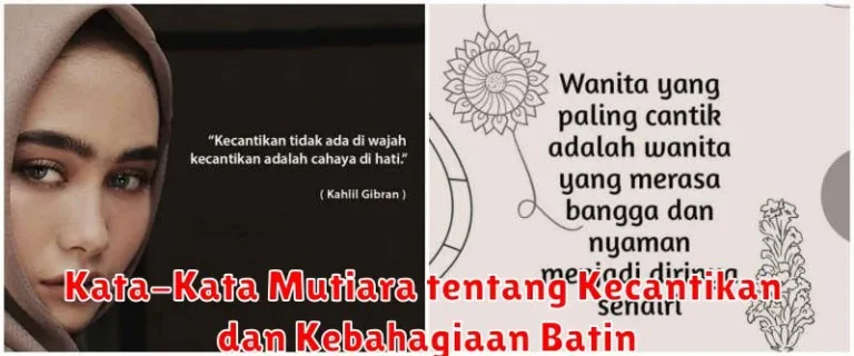 Kata-Kata Mutiara tentang Kecantikan dan Kebahagiaan Batin