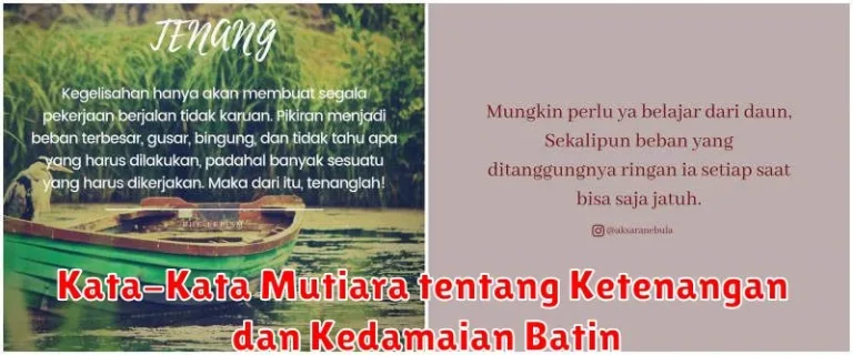 Kata-Kata Mutiara tentang Ketenangan dan Kedamaian Batin