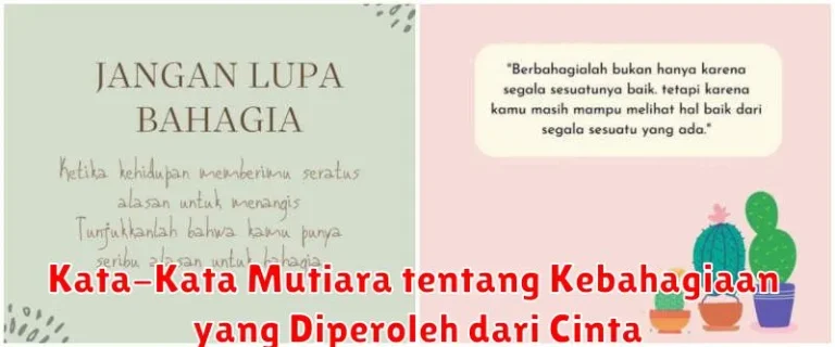 Kata-Kata Mutiara tentang Kebahagiaan yang Diperoleh dari Cinta